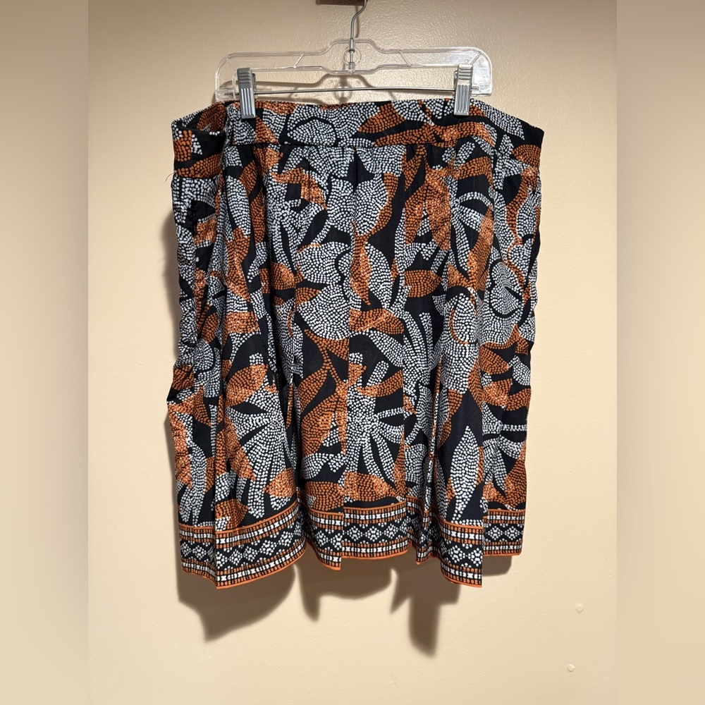 Chico's Black and Orange Mini Skirt